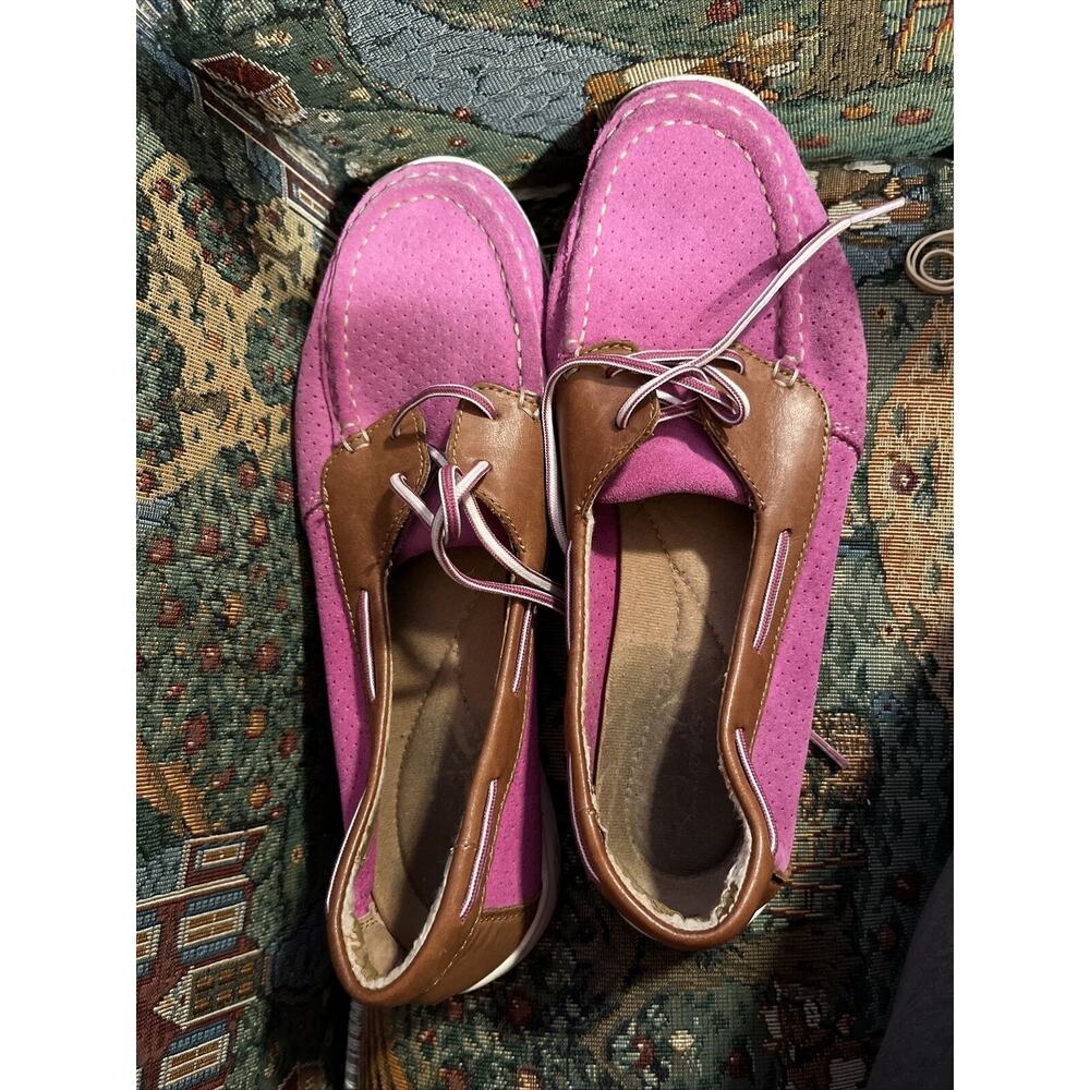 Clarks Arbor Opal Q Womens Boat Shoes Purple 9 1/2